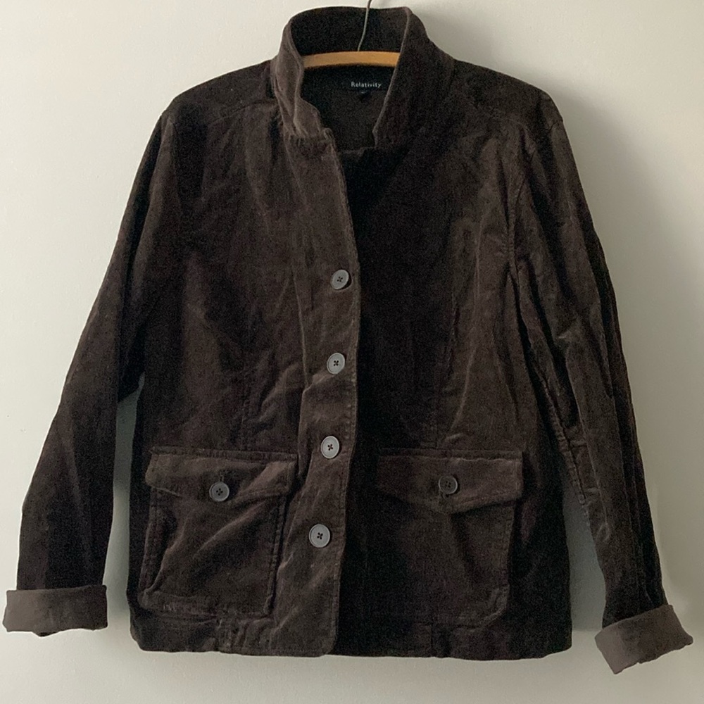 Relativity XL Cotton Corduroy Button Down Jacket